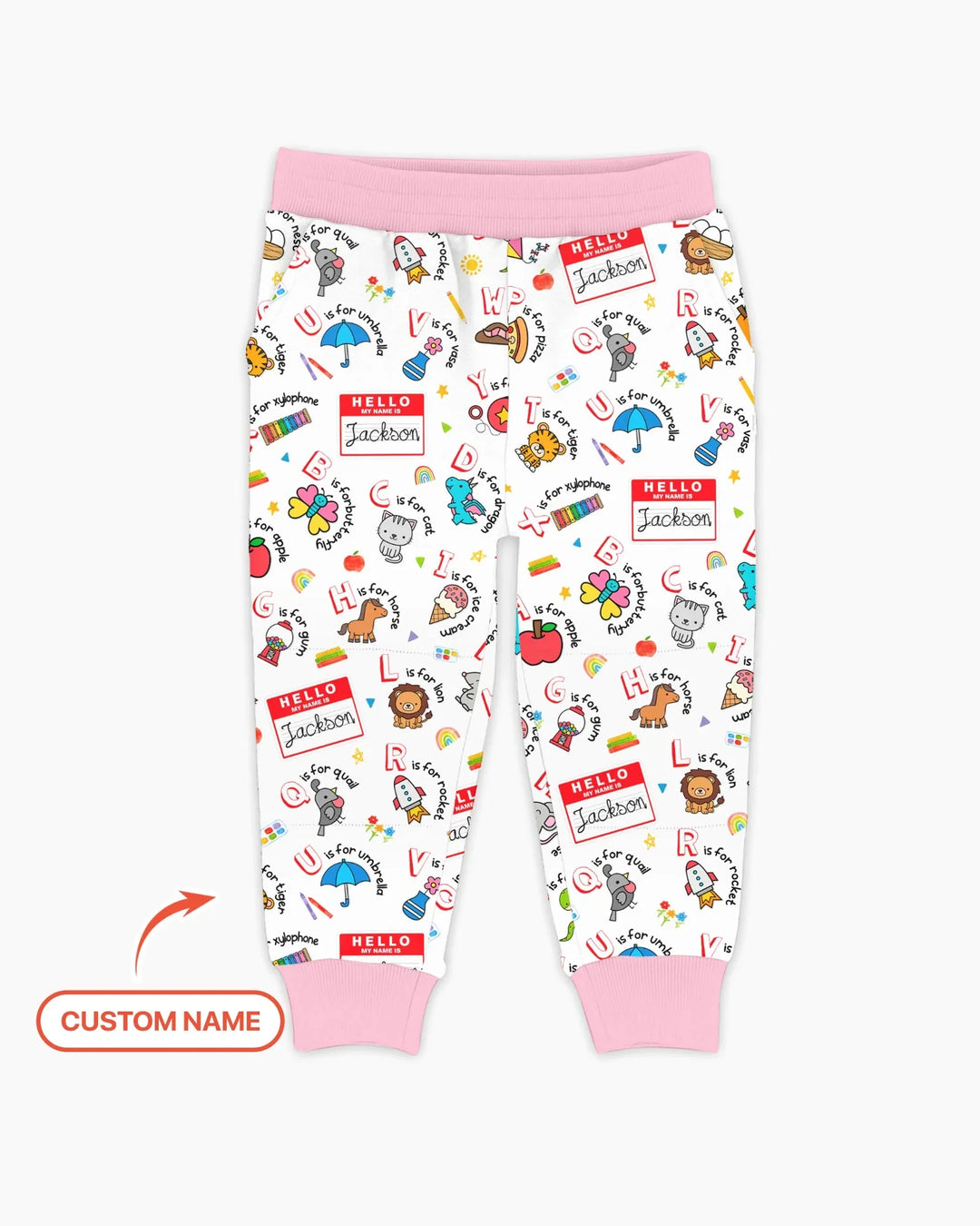 Custom Name Hello School ABCs Bamboo Jogger