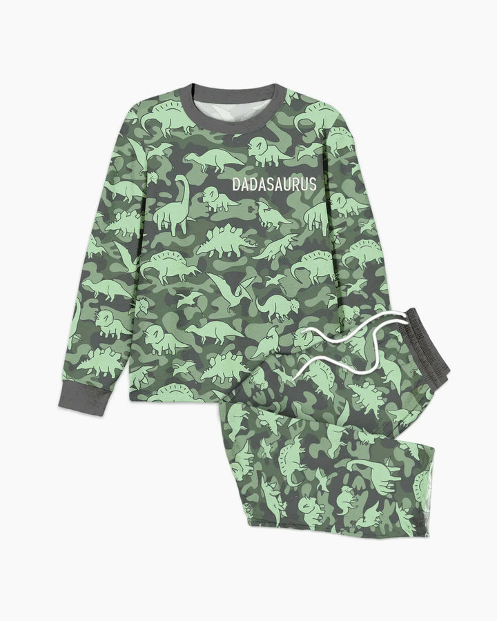 Embroidered Matching With Dadasaurus Bamboo Men's Pajama Set