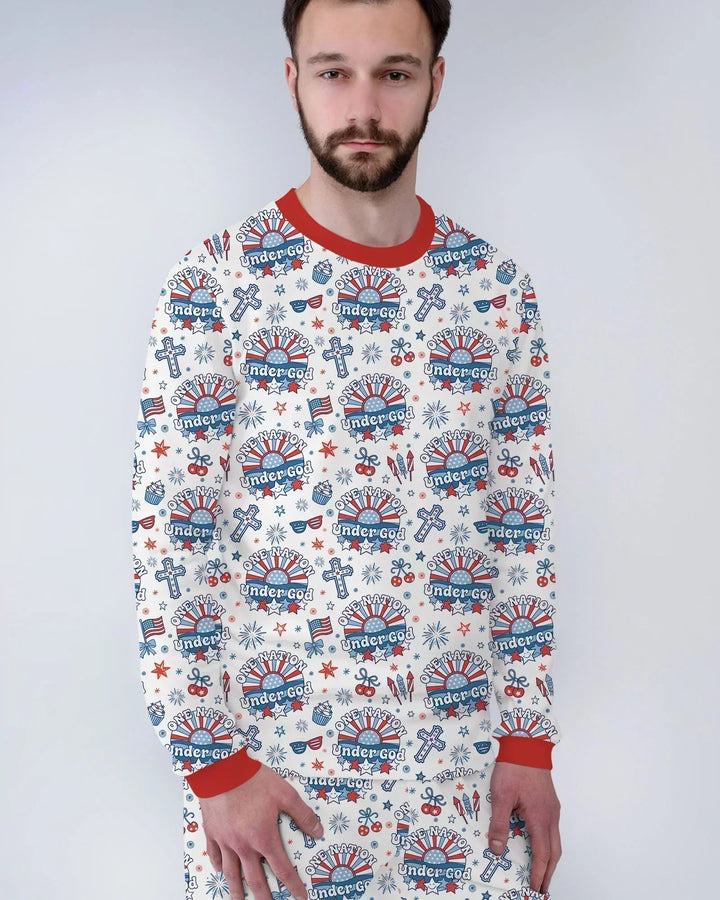 One Nation Under God Family Matching Bamboo Men's Pajama Set