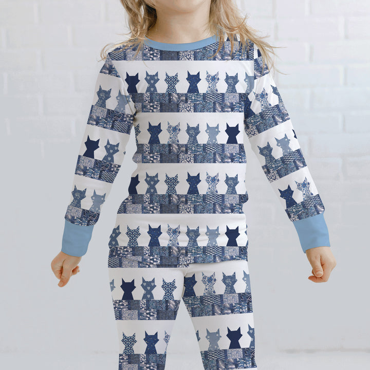 Midnight Feline Two Piece Long Sleeve Pajama Set