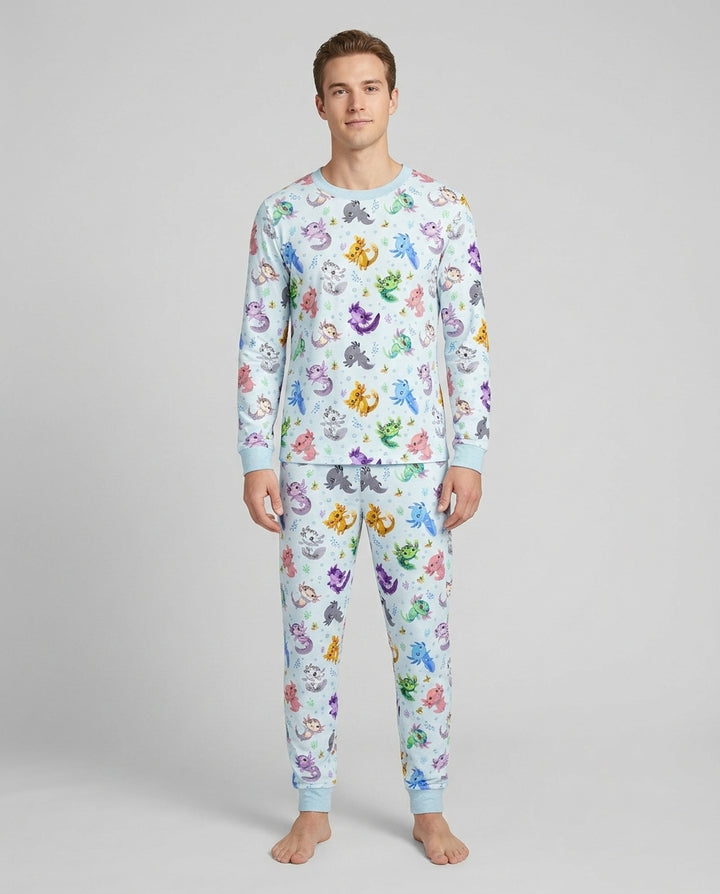 I Love You Axolotl Bamboo Men's Pajama Set