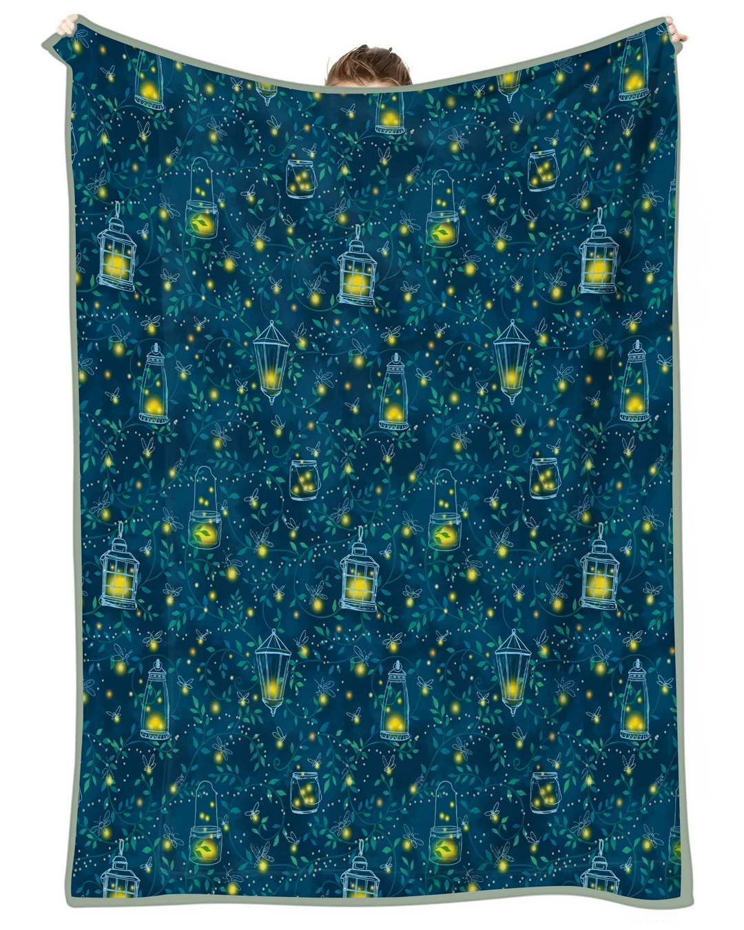 Manta de bambú con farolillos de luciérnagas