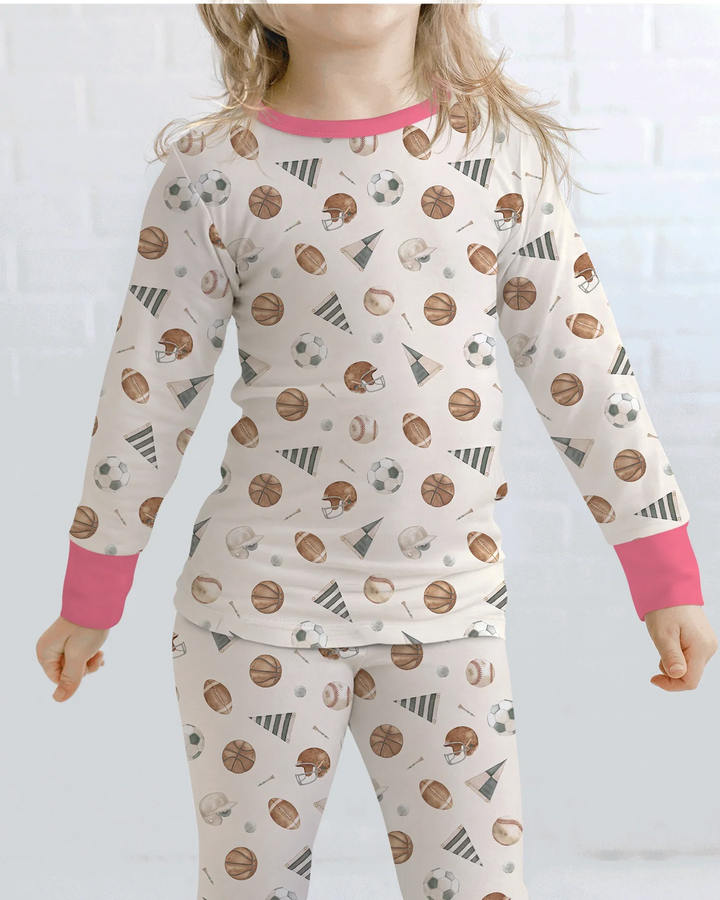 Little League Bamboo Two Piece Long Sleeve Pajama Set