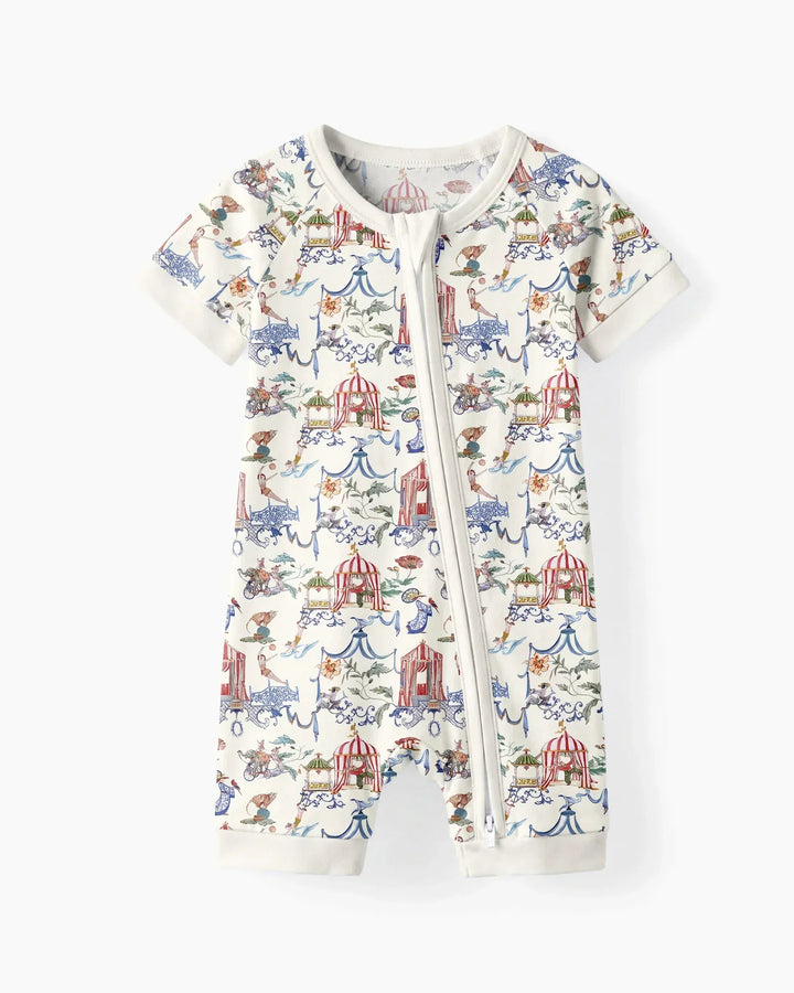 Vintage Lousiana Circus Toile Family Matching  Bamboo Shorty Zippy