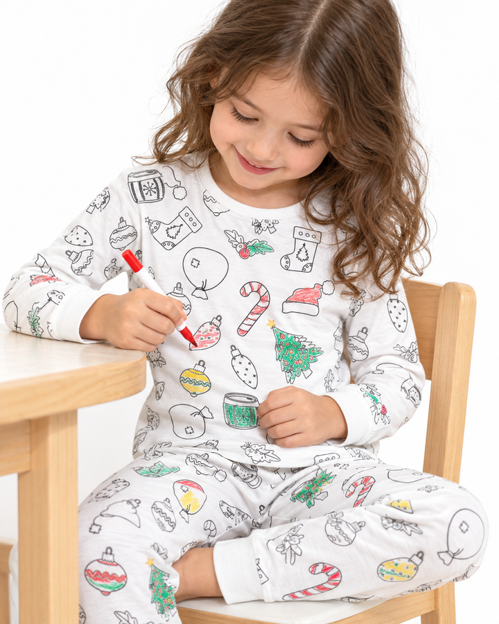 Christmas Colorable Bamboo Two Piece Pajama Set