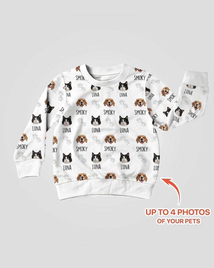 Custom Name and Pet Photos Crewneck Sweatshirt