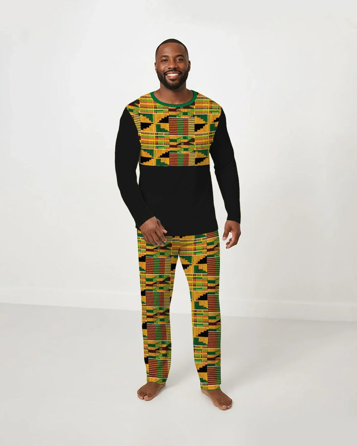 Kente Vibes Family Matching Bamboo Men's Pajama Set