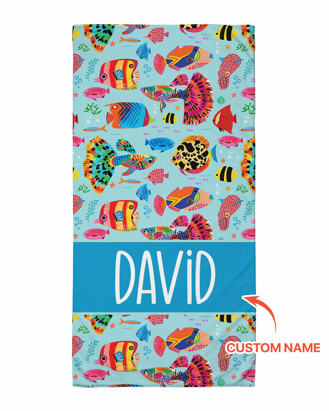 Custom Name Fish Dream Beach Towel