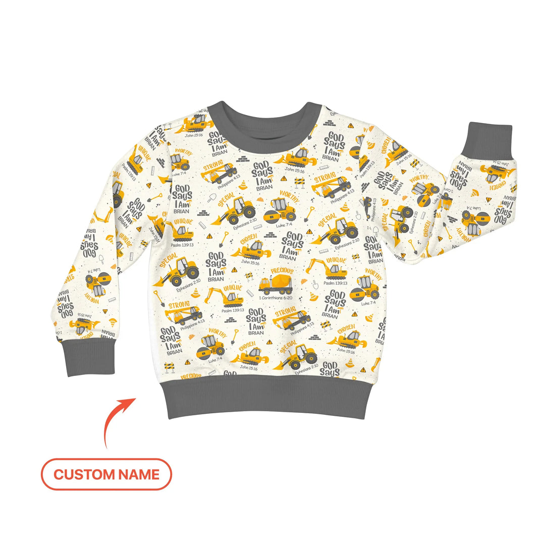 Custom Name God Says I Am Boy Crewneck Sweatshirt