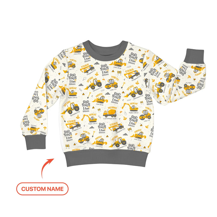 Custom Name God Says I Am Boy Crewneck Sweatshirt