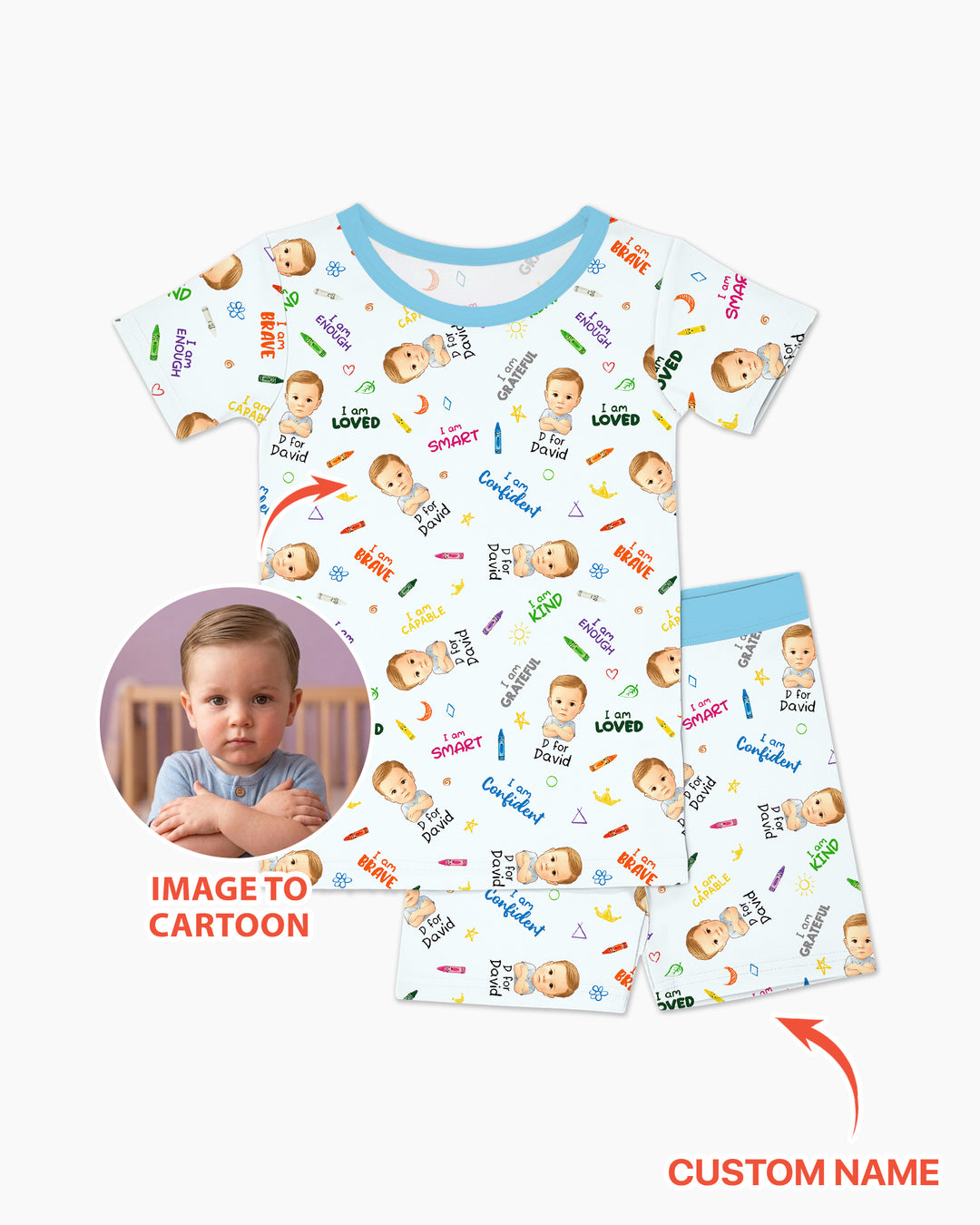 Zweiteiliges Pyjama-Set mit kurzen Ärmeln und Shorts im Sommer-Design