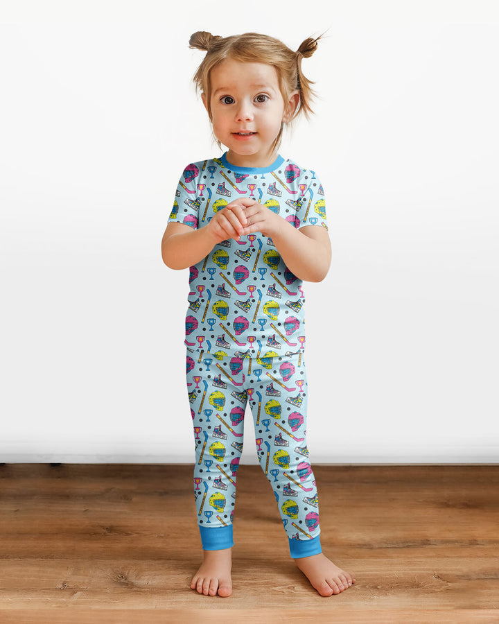 The Ice Hockey Princess Bamboo Two Piece Short Sleeve Pajama Set
