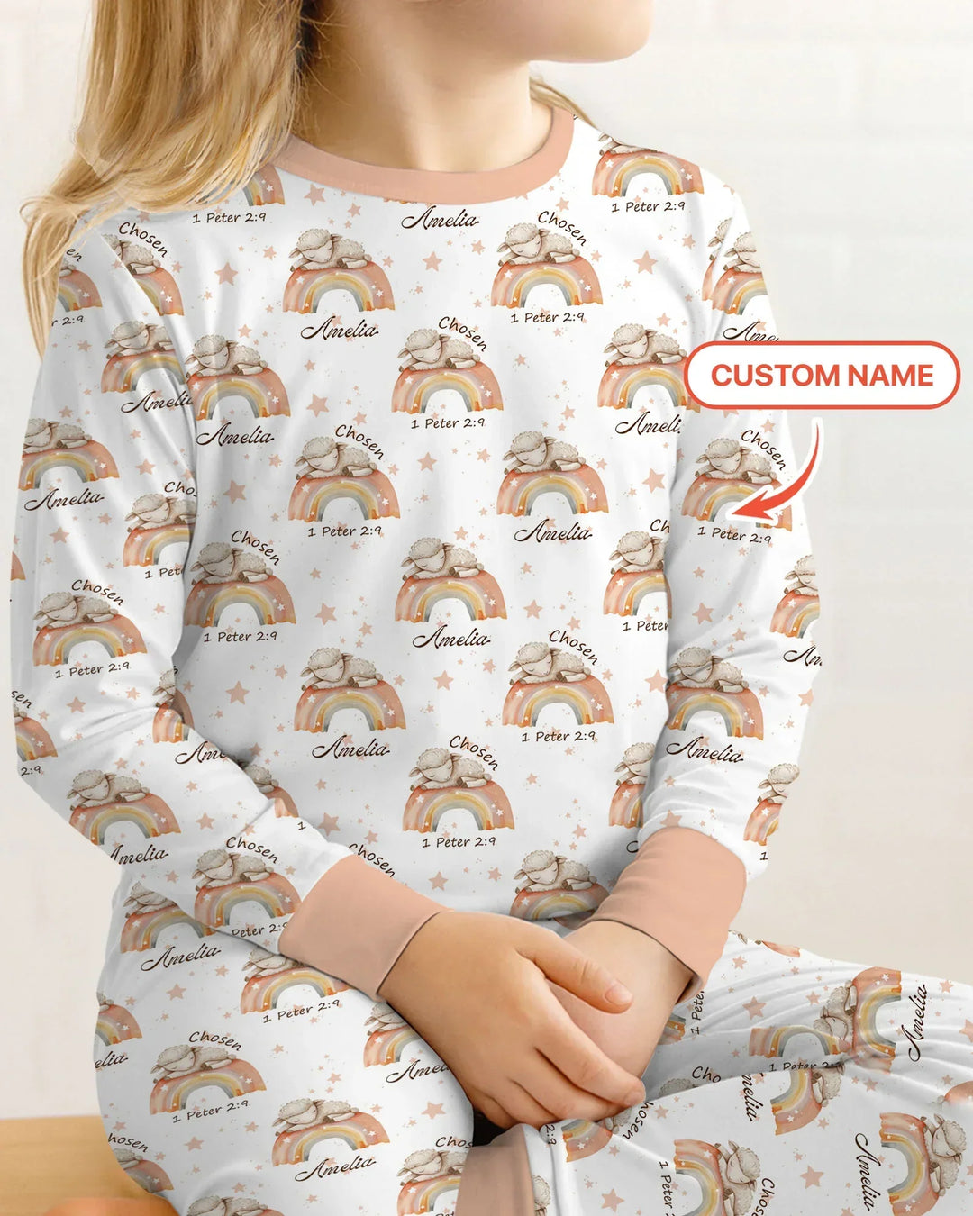 Chosen As His Own Custom Name Bamboo Two Piece Long Sleeve Pajama Set