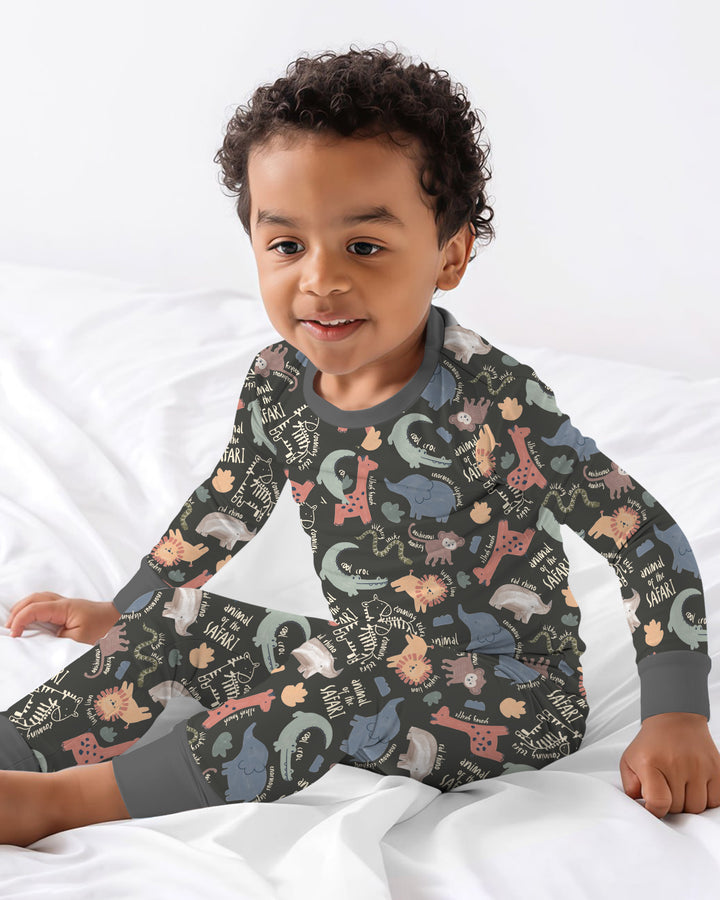 Funny African Animals Two Piece Long Sleeve Pajama Set
