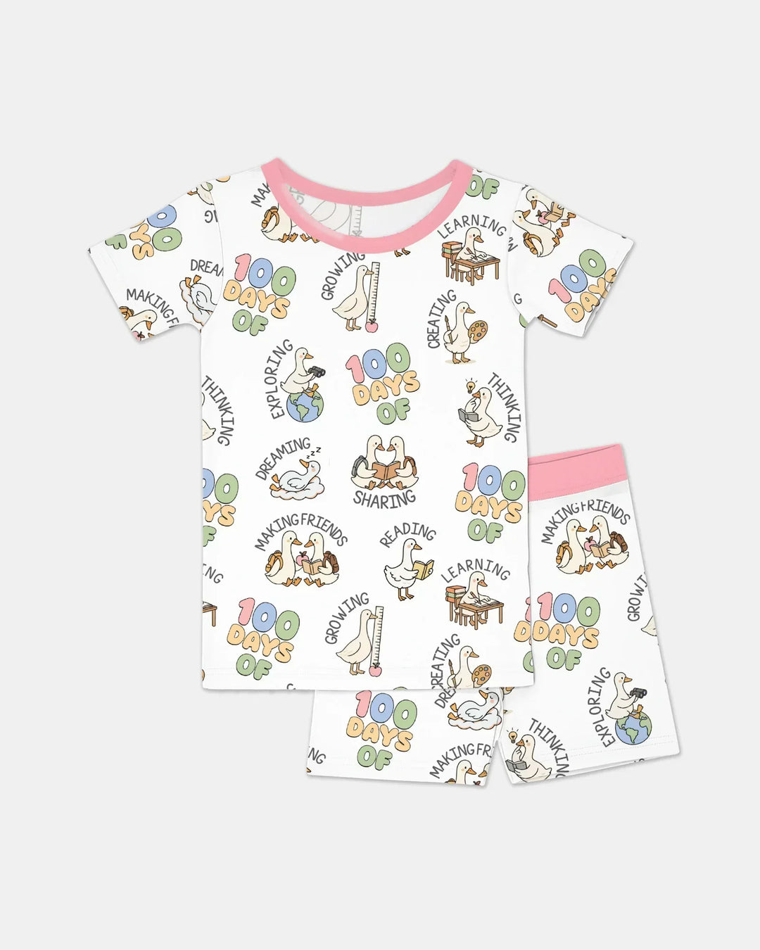 100 Days Of... Bamboo Two Piece Short Sleeve Shorts Pajama Set