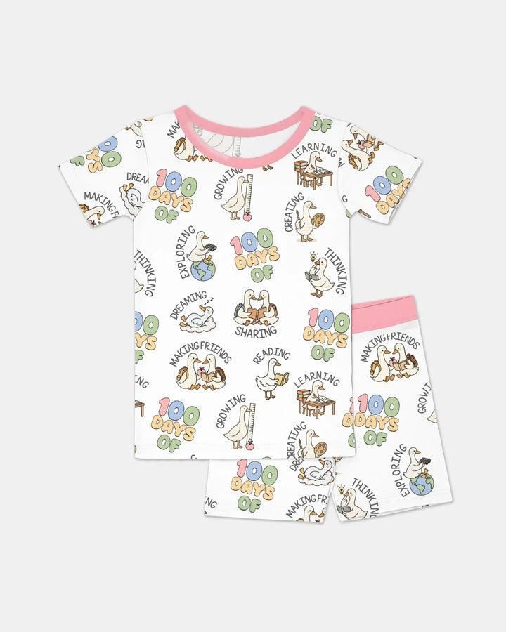 100 Days Of... Bamboo Two Piece Short Sleeve Shorts Pajama Set