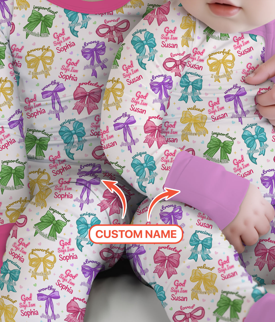 God Says I Am Bow Blessings Custom Name Convertible Zippy