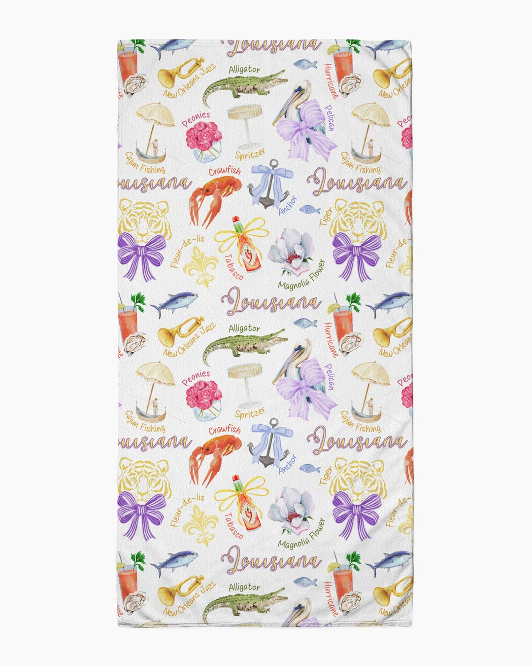 Louisiana Preppy Summer Bamboo Beach Towel