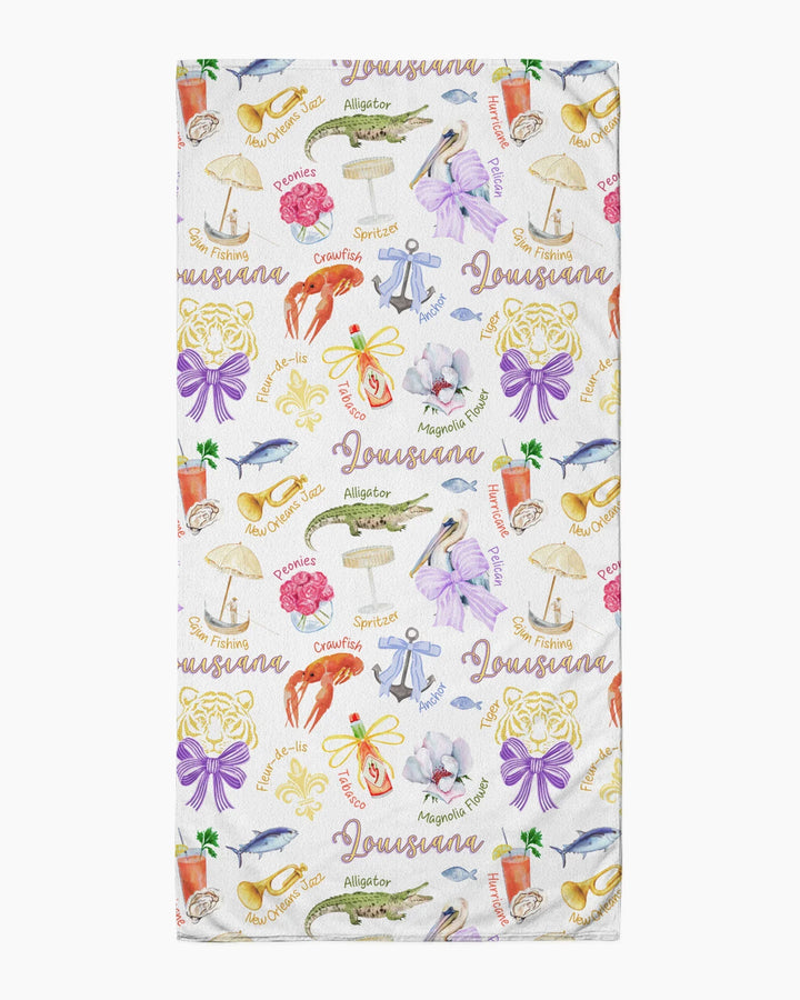 Louisiana Preppy Summer Bamboo Beach Towel