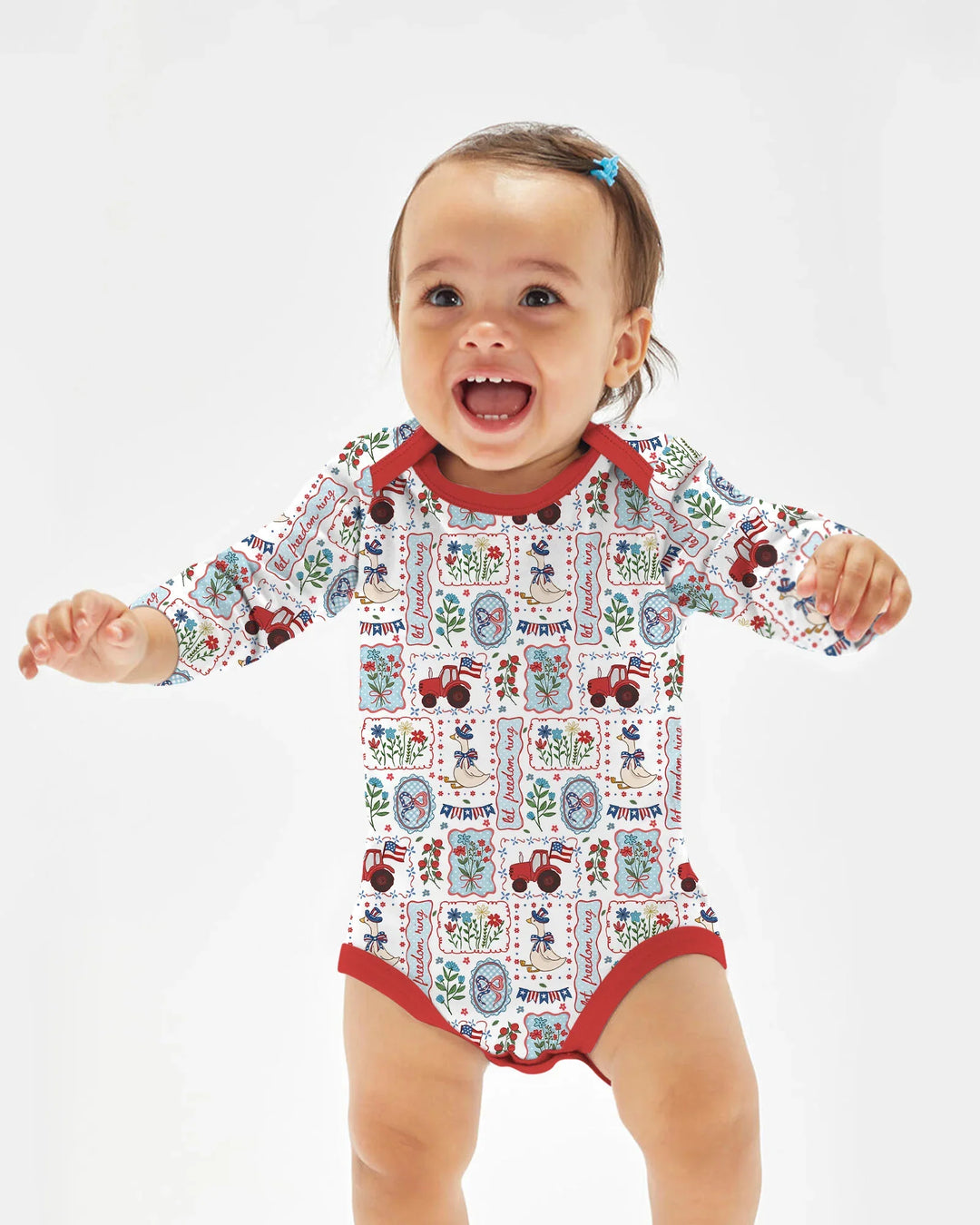 Patriotic USA Silly Goose Family Matching Bamboo Bodysuit