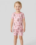 Western Cowgirl Boots And Bows Bamboo Two Piece Short Sleeve Shorts Pajama Set