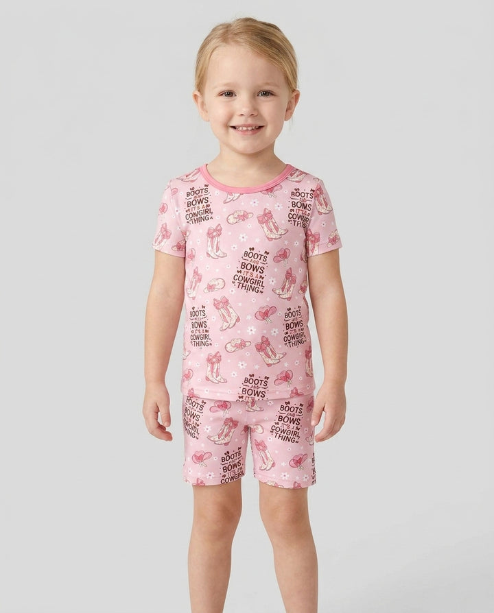 Conjunto de Pijama de Dos Piezas de Bambú con Mangas Cortas y Pantalones Cortos