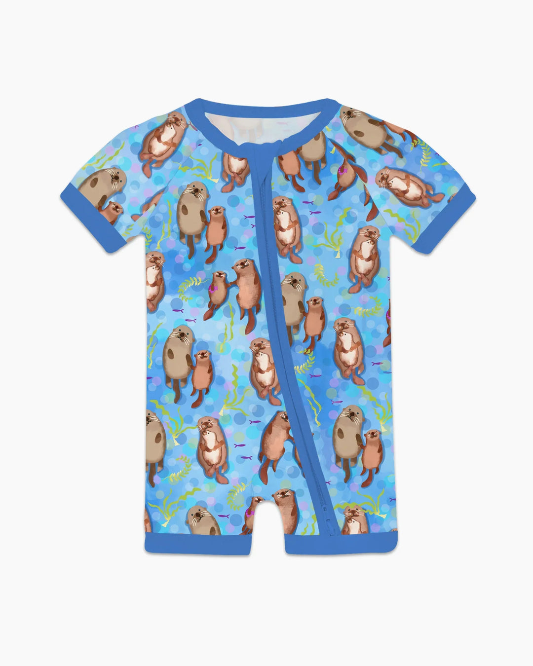 Pijama de bambú Otterly Together con cremallera corta