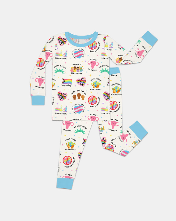 Zweiteiliges Langarm-Pyjama-Set mit Sommerfrüchten