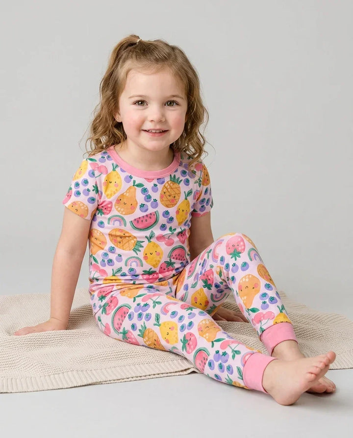 Conjunto de pijama de dos piezas de manga corta de bambú