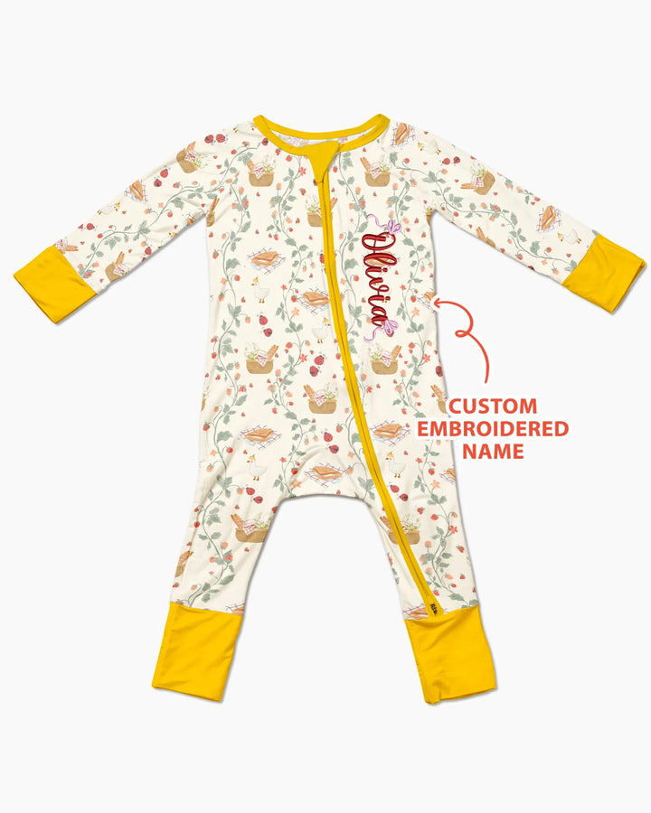 Custom Name Embroidered Picnic Time Bamboo Convertible Zippy