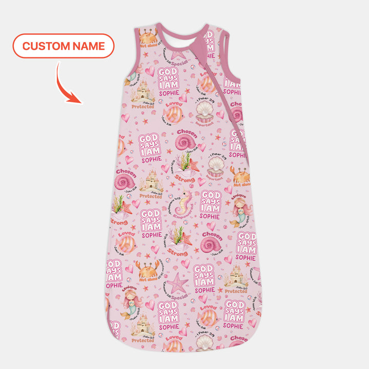 Mermaid God Says I Am Custom Name Sleep Bag
