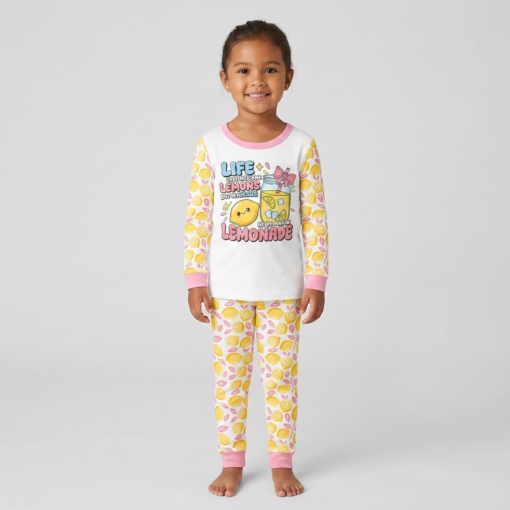 Inspired Life Gave Me Lemons Bamboo Two Piece Long Sleeve Pajama Set