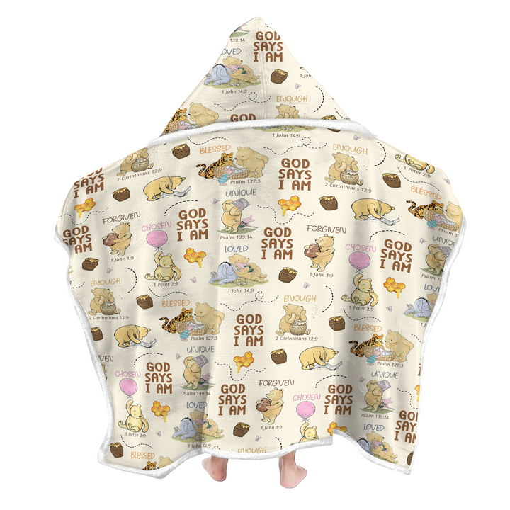 God Says I Am Little Blessings Wearable Hooded Blanket