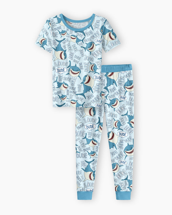 Conjunto de pijama de dos piezas de manga corta de bambú