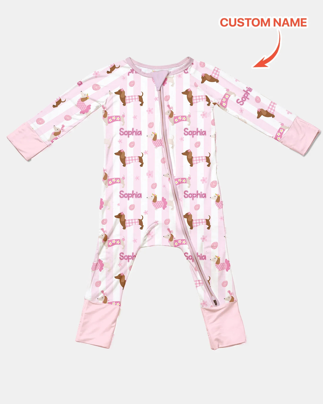 Custom Name Easter Dachshunds Family Matching Convertible Zippy