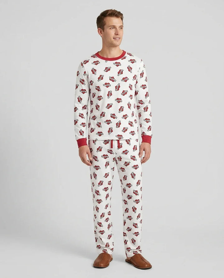 Old School Dad Hearts Daddy & Me Matching Bamboo Men's Pajama Set