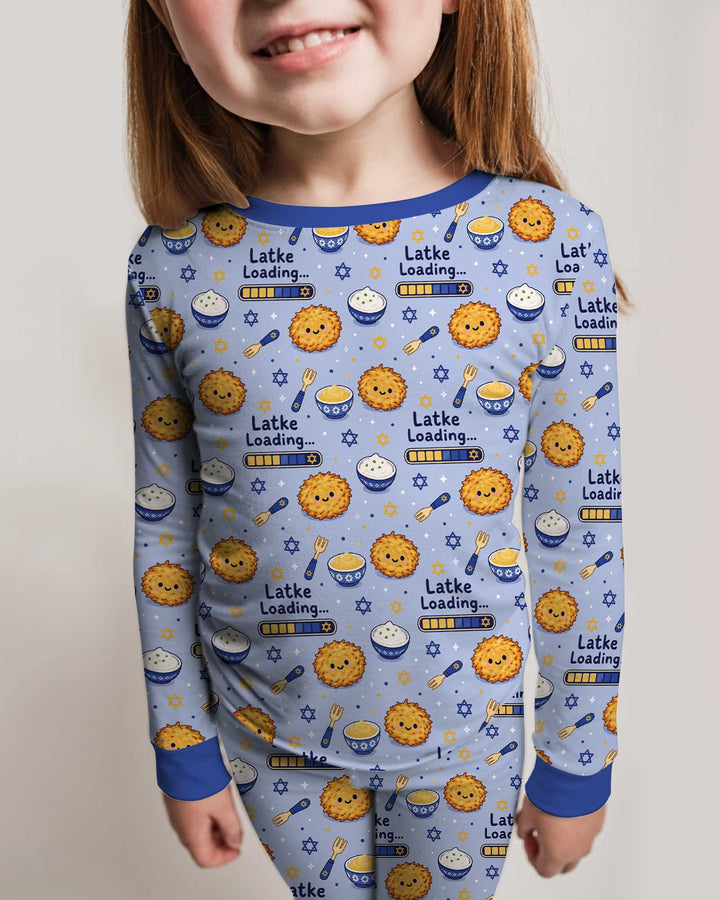 Latke For Hanukkah Bamboo Two Piece Long Sleeve Pajama Set