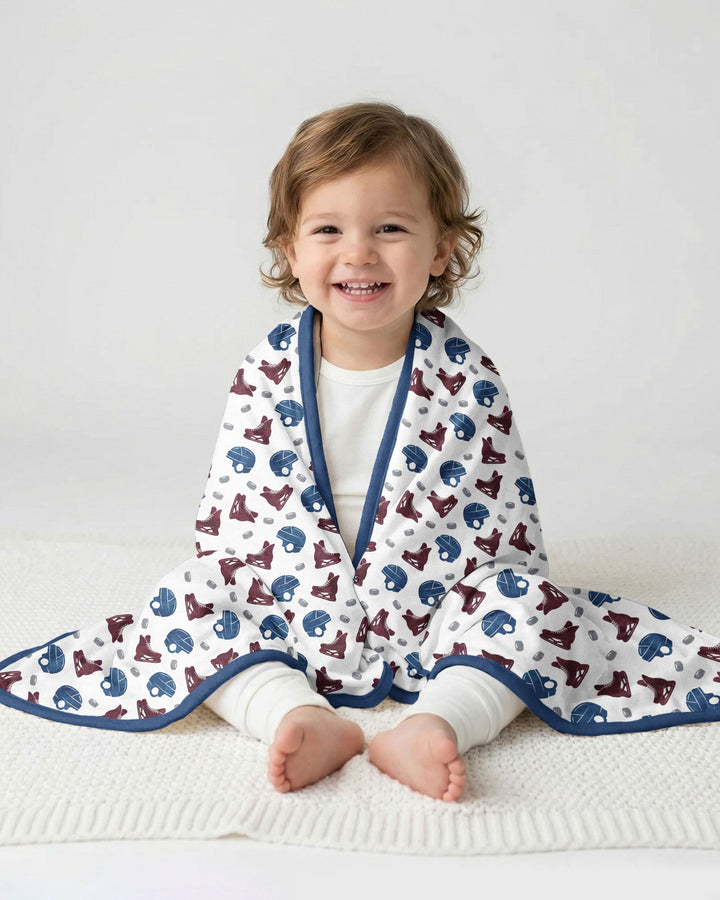 Hockey - Pucks & Gear Bamboo Blanket
