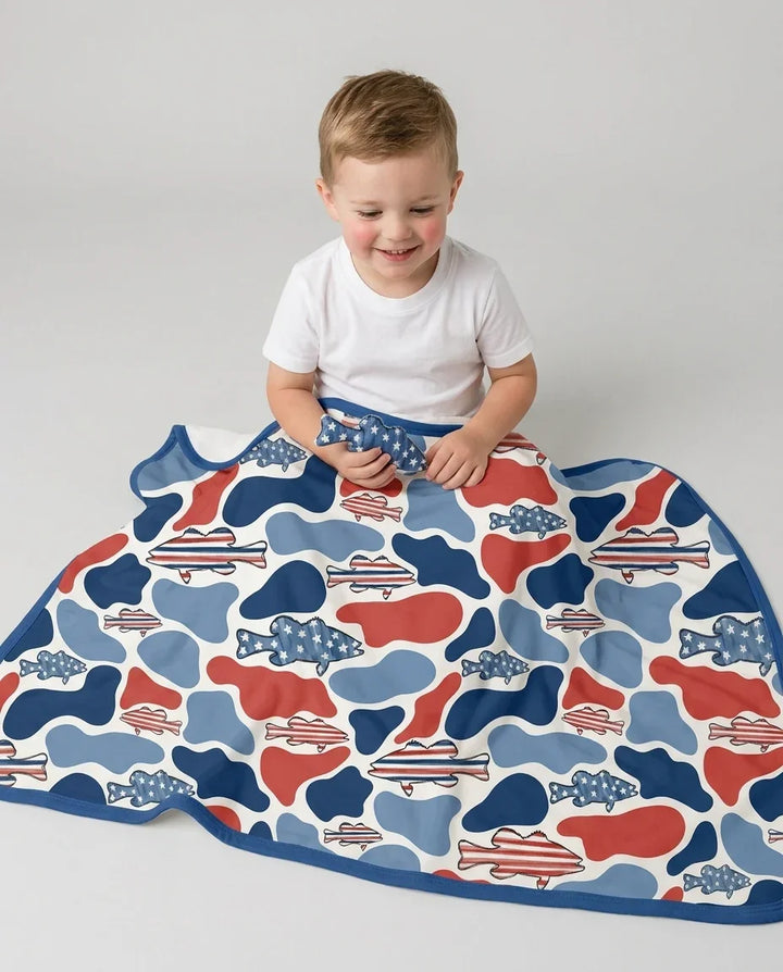 Reel America Daddy & Me Matching Bamboo Blanket