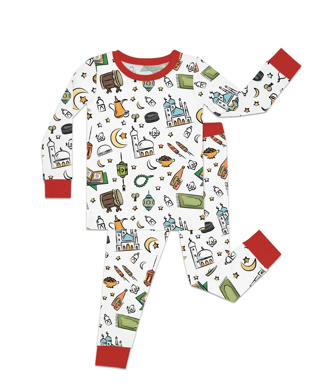 Zweiteiliges Langarm-Pyjama-Set mit Sommerfrüchten