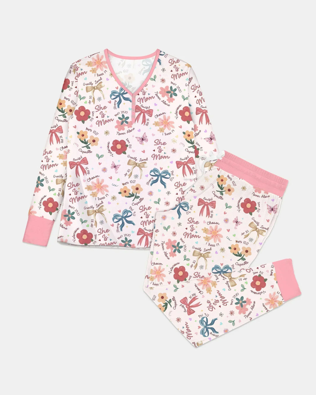 She Is Mom Conjunto de pijama de bambú para mujer