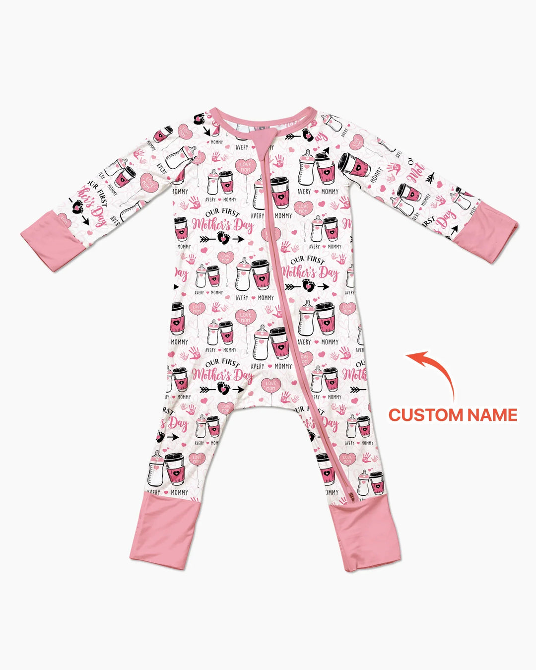 Custom Name First Mother's Day Drink Bamboo Convertible Zippy