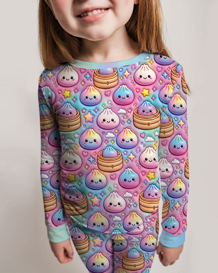 Glitter Dumpling Galaxy Bamboo Two Piece Long Sleeve Pajama Set