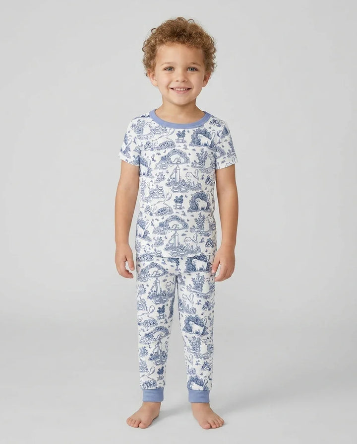 Conjunto de pijama de dos piezas de manga corta de bambú
