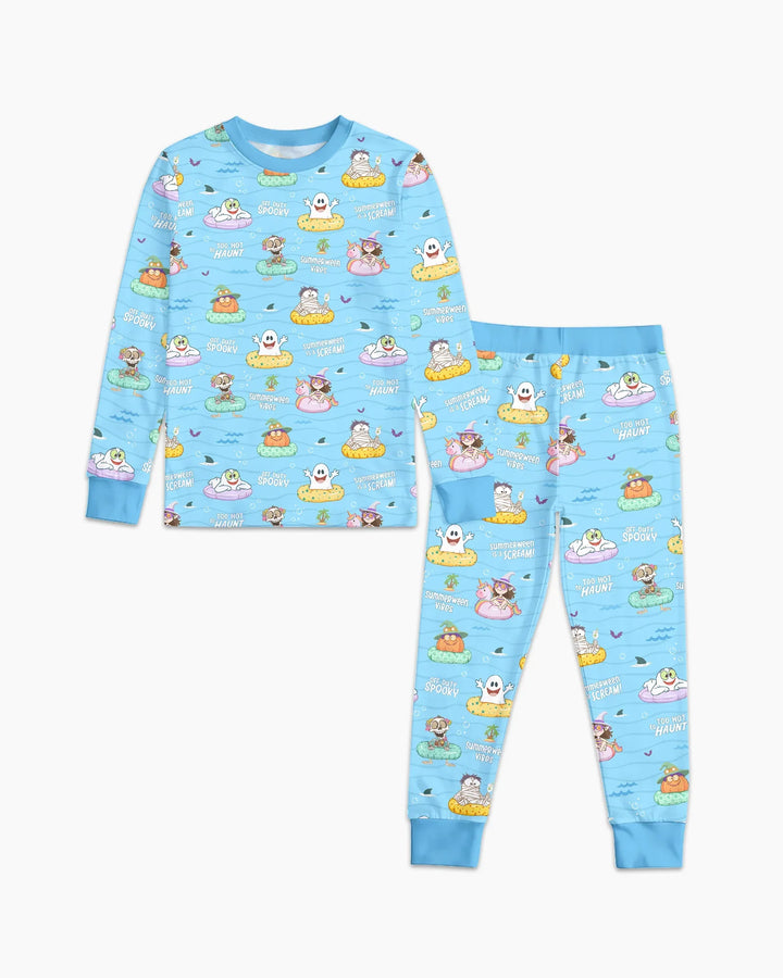 Zweiteiliges Langarm-Pyjama-Set mit Sommerfrüchten