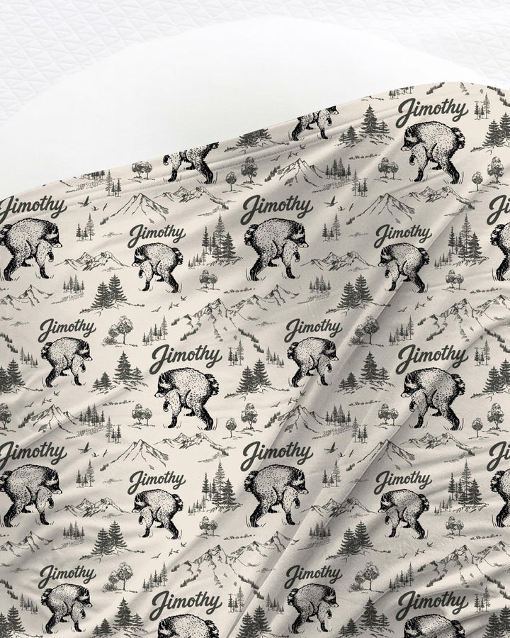 Vintage Jimothy Racoon Family Matching swaddle blanket
