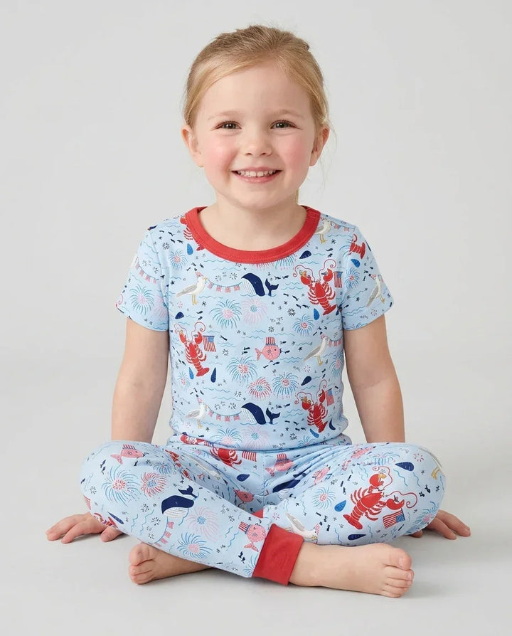 Zweiteiliges, kurzärmliges Pyjama-Set mit Marienkäfern