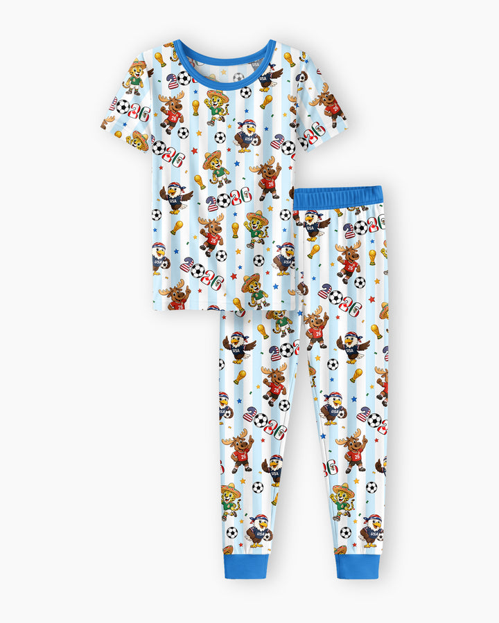 Conjunto de pijama de dos piezas de manga corta de bambú