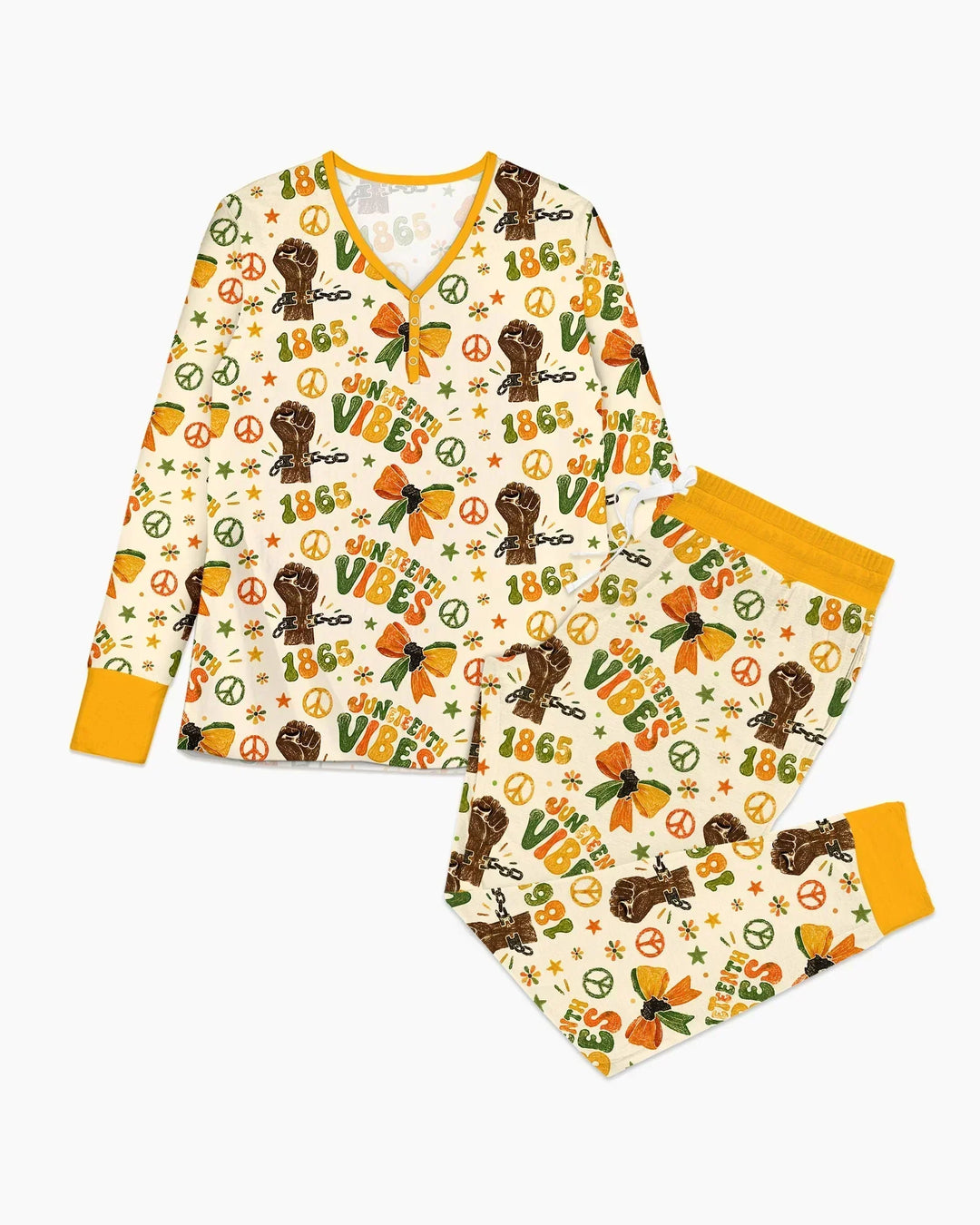 Plantilla de conjunto de pijama de mujer de bambú