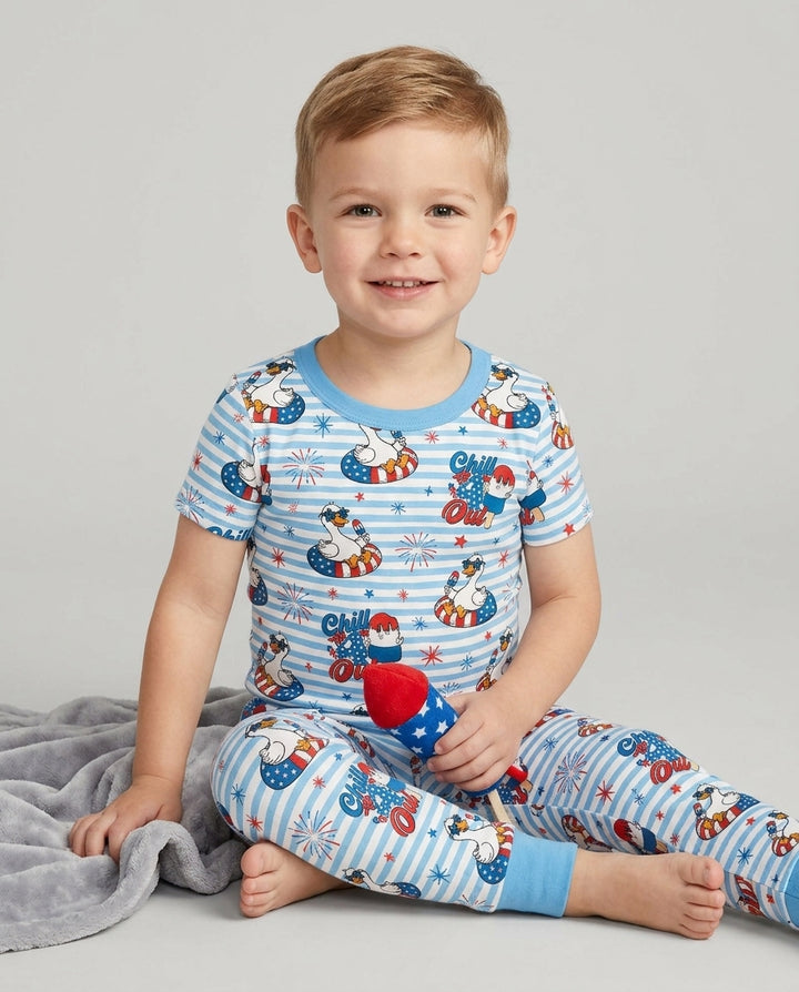 Zweiteiliges, kurzärmliges Pyjama-Set mit Marienkäfern